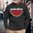 Palestine Watermelon Flag Colours Langarmshirts Geschenke für alte Männer