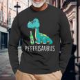 Pfeffisaurus Dino Peppermint Liqueur Running Party S Langarmshirts Geschenke für alte Männer