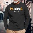 Phd Finito PhD Laureato 2024 Divertente Maglietta a maniche lunghe Regalos para ancianos