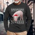Pig Christmas Ugly Christmas Sweater Long Sleeve T-Shirt Gifts for Old Men