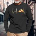 Pizza Pepperoni Pizza Heartbeat Langarmshirts Geschenke für alte Männer