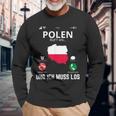 Polen Calls And I Must Go Poland Flag Langarmshirts Geschenke für alte Männer