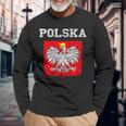 Polska Polish Flag Polish Pride Polska Polish Eagle S Langarmshirts Geschenke für alte Männer