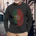 Portugal Flag Fingerprint Langarmshirts Geschenke für alte Männer