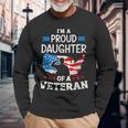 Im A Proud Daughter Of A Veteran Usa Map Flag Veterans Day Long Sleeve T-Shirt Gifts for Old Men