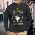 Regina Del Gin Divertente Donna Alcol Tonic Detto Del Gin Maglietta a maniche lunghe Regalos para ancianos