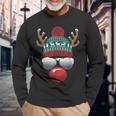 Reindeer Santa Claus Christmas Santa Christmas Langarmshirts Geschenke für alte Männer