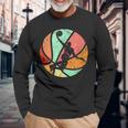 Retro Basketball Player Dunk Silhouette Langarmshirts Geschenke für alte Männer