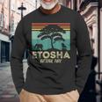 Retro Elefanti Etosha National Park Souvenir Namibia Africa Maglietta a maniche lunghe Regalos para ancianos
