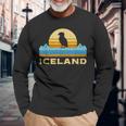 Retro Island Puffin Icelandic Bird Puffin Langarmshirts Geschenke für alte Männer