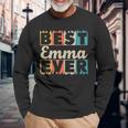 Retro Personalizzato Nome Best Emma Ever Maglietta a maniche lunghe Regalos para ancianos