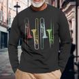 Retro Strumento Musicale Trombone Maglietta a maniche lunghe Regalos para ancianos