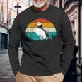 Retrointage Sunset Muffin Seabird Cute Atlantic Puffin Langarmshirts Geschenke für alte Männer