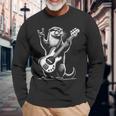 Rock N Roll Lontra Che Suona La Chitarra Divertente Uomo Donna Lontra Maglietta a maniche lunghe Regalos para ancianos