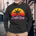 Santa Cruz Ca California Retro Sunset Langarmshirts Geschenke für alte Männer