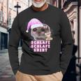 Schlafi Schlafi Sad Hamster Meme Langarmshirts Geschenke für alte Männer