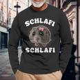 Schlafi Schlafi Sad Hamster Meme Hamster Sleep Sleep Langarmshirts Geschenke für alte Männer