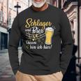 Schlager Und Bier Darum Bin Ich Hier Schlagerparty Costume Langarmshirts Geschenke für alte Männer