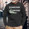 Schneckenchecker Geschenk Für Kommunikative Leute Langarmshirts Geschenke für alte Männer