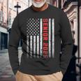 Senior 2025 Patriotic American Flag Graduation Class Of 2025 Long Sleeve T-Shirt Gifts for Old Men