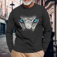 Serpiente Animal Motivo Ojos Azules Arte Serpiente Camiseta de manga larga Regalos para ancianos