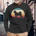 Shiba Inu Sunset Retro Animal Pet Akita Doge Dog Lover Maglietta a maniche lunghe Regalos para ancianos