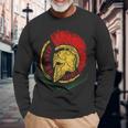 Spartan Helmet Sparta Warrior Antique Retro Spirit S Langarmshirts Geschenke für alte Männer