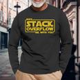Stack Overflow With You Devops Programmer Java Python Linux Maglietta a maniche lunghe Regalos para ancianos