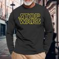 Stop Wars Messaggio Contro La Guerra Pace Sulla Terra & Spazio Maglietta a maniche lunghe Regalos para ancianos