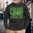 Straight Outta Area 51 Alien Ufo Hunting Long Sleeve T-Shirt Gifts for Old Men