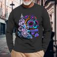 Sugar Skull Fiori Giorno Dei Morti Dia Muertos Regalo Maglietta a maniche lunghe Regalos para ancianos