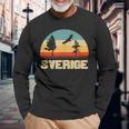 Sweden Sverige Retro Natural Langarmshirts Geschenke für alte Männer