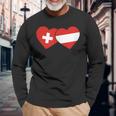 Swiss Flag Austria Flag Switzerland Austria Langarmshirts Geschenke für alte Männer