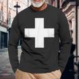 Swiss Flag Cross Switzerland Flag Camiseta de manga larga Regalos para ancianos