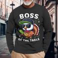 Thanksgiving Boy Turkey Boss Of The Table Long Sleeve T-Shirt Gifts for Old Men