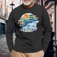 Tiburón Japonés Gran Ola Kanagawa Japón Arteintage Camiseta de manga larga Regalos para ancianos