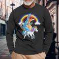 Trex Tyrannosaurus Dino Unicorn T-Rex Langarmshirts Geschenke für alte Männer