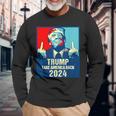 Trump 2024 Riprendersi L'america Retro Re Eletto Supporto Trump Maglietta a maniche lunghe Regalos para ancianos