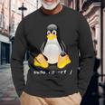 Tux Linux Penguin Sudo Rm -Rf Computer Science Langarmshirts Geschenke für alte Männer