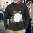 Unhappy Grumpy Unimpressed Japanese Frog Toad Long Sleeve T-Shirt Gifts for Old Men