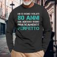 Uomo 80 Anni Regalo Uomo Praticamente Perfetto Maglietta a maniche lunghe Regalos para ancianos