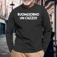 Uomo Buongiorno Un Cazzo Ironica Simpatica Divertente Maglietta a maniche lunghe Regalos para ancianos