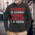 Uomo Nonno Serial Griller Regalo Grigliatore Grigliata Barbecue Maglietta a maniche lunghe Regalos para ancianos