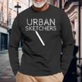 Urban Sketchers Cartello Da Disegno Artistico Urban Sketcher Regalo Maglietta a maniche lunghe Regalos para ancianos