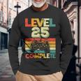 Video Gamer Nivel 25 Completo Retro 25 Aniversario De Bodas Camiseta de manga larga Regalos para ancianos