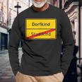 Village Sign Dorfkind Stadtkind Langarmshirts Geschenke für alte Männer