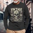 Vintage 1984 Born 1984 Birthday Skull Biker Motorcycle Langarmshirts Geschenke für alte Männer