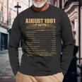 Vintage 37 ° Compleanno Made In Agosto 1981 Fatti Maglietta a maniche lunghe Regalos para ancianos