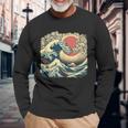 Vintage Asia Gran Ola De Kanagawa Japón Sin Mangas Camiseta de manga larga Regalos para ancianos