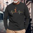 Vintage Giocatore Di Pallavolo Battito Cardiaco Pallavolo Maglietta a maniche lunghe Regalos para ancianos